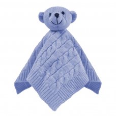 ACO12-B: Blue Cable Knit Bear Comforter